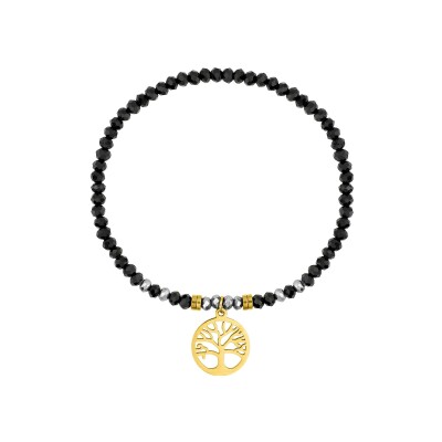 Bracelet en acier doré et cristal