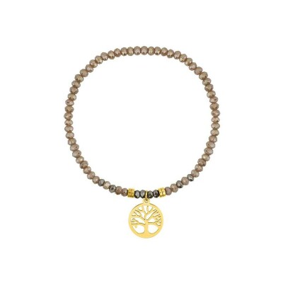 Bracelet en acier doré et cristal