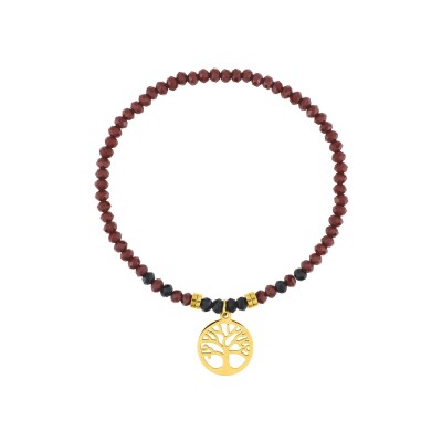 Bracelet en acier doré et cristal