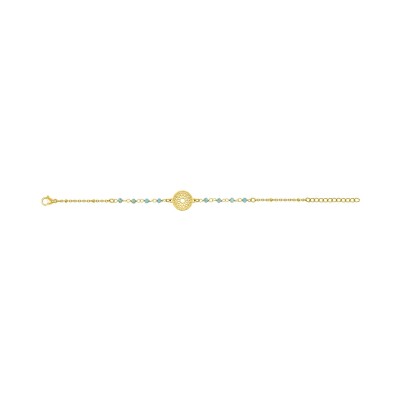 Bracelet chaîne en acier doré et cristal