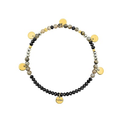 Bracelet en acier doré et agate