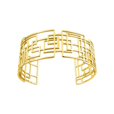 Bracelet manchette en acier doré