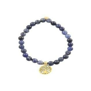 Bracelet en acier doré et sodalite