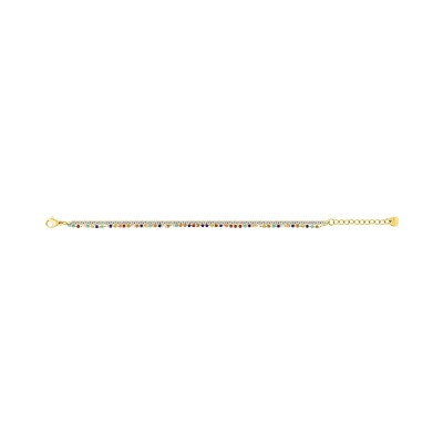 Bracelet en acier doré et cristal