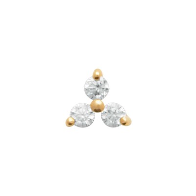 Piercing belOReil Trilogie en plaqué or et oxydes de zirconium
