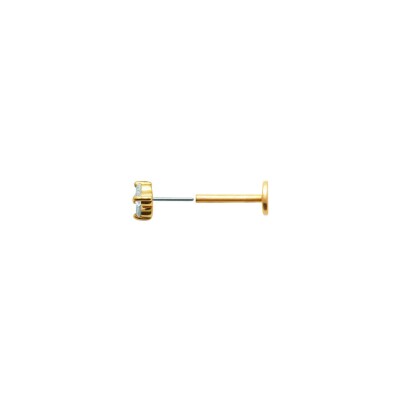 Piercing belOReil Trilogie en plaqué or et oxydes de zirconium