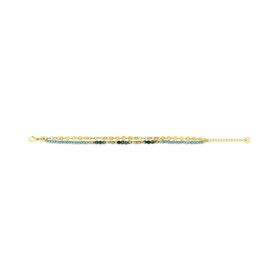 Bracelet en acier doré et turquoise