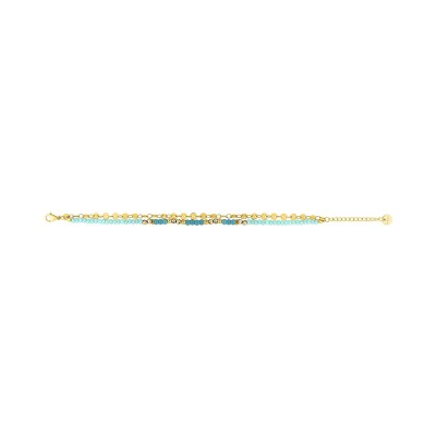 Bracelet en acier doré et turquoise