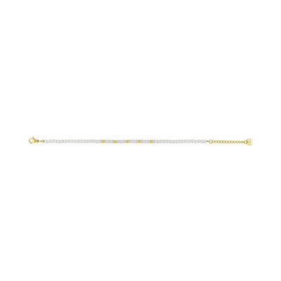 Bracelet en acier doré et perle, taille 16+3cm