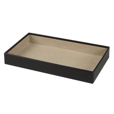 Plateau Wolf 1834 Vault Trays en cuir vegan noir