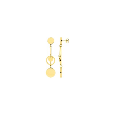 Boucles d'oreilles pendantes en métal doré