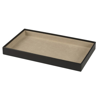 Plateau Wolf 1834 Vault Trays en cuir vegan noir