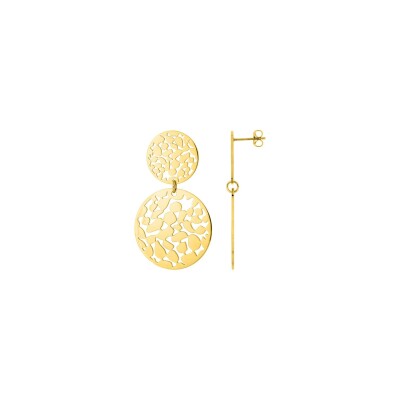 Boucles d'oreilles pendantes en métal doré