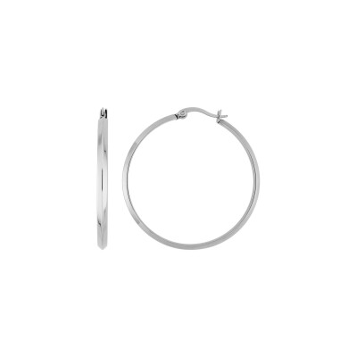 Boucles d'oreilles créoles en acier 