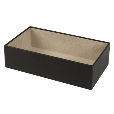 Plateau Wolf 1834 Vault Trays en cuir vegan noir