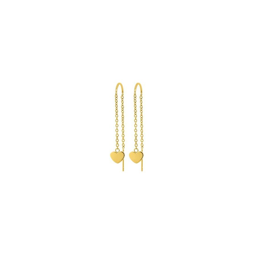 Boucles d'oreilles pendantes traversantes en métal doré
