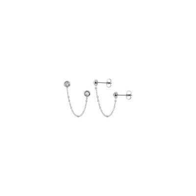 Boucles d'oreilles earcuff en acier  et cristaux