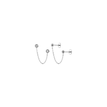 Boucles d'oreilles earcuff en acier  et cristaux