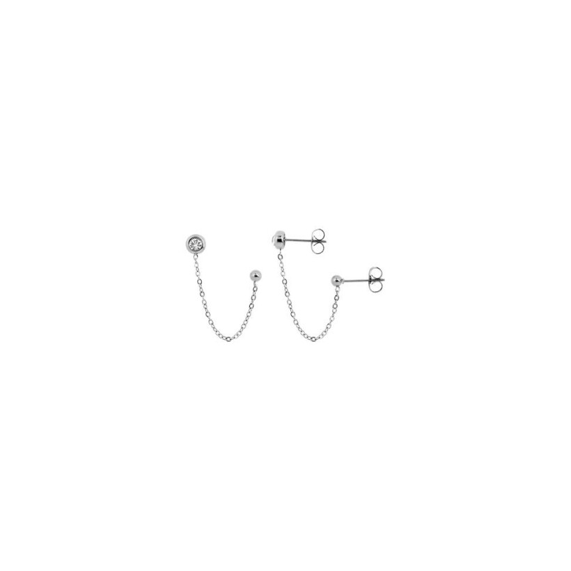 Boucles d'oreilles earcuff en acier  et cristaux