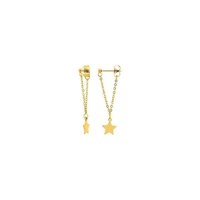 Boucles d'oreilles pendantes en métal doré