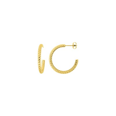 Boucles d'oreilles demi-créoles en acier doré