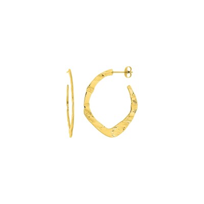 Boucles d'oreilles demi-créoles en acier doré