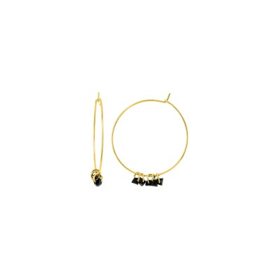 Boucles d'oreilles créoles en acier doré et verre