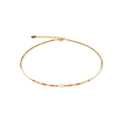 Collier Cœur de Lion en métal doré, cristaux Swarovski et verre