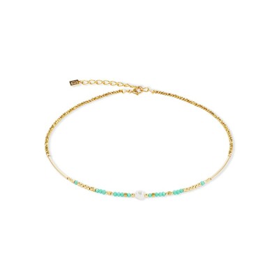 Collier Cœur de Lion en métal doré, cristaux Swarovski et verre