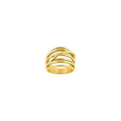 Bague en acier doré