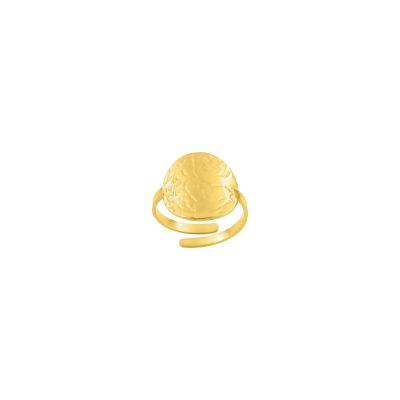 Bague ajustable en acier doré