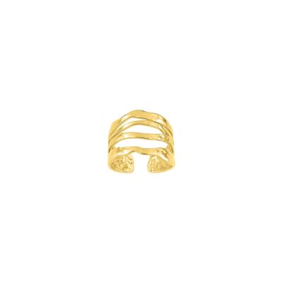 Bague ajustable en acier doré