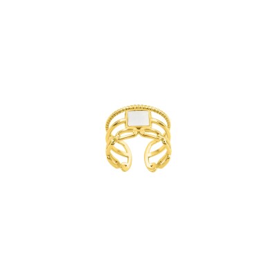 Bague ajustable en acier doré