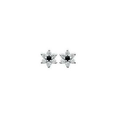 Boucles d'oreilles belOReil Flore en argent rhodié et oxydes de zirconium