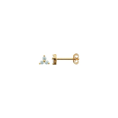Boucles d'oreilles belOReil Trèfle en plaqué or et oxyde de zirconium