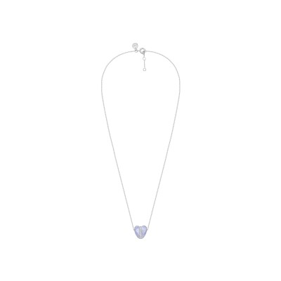 Collier Morganne Bello Infinite Love en or blanc, calcédoine et diamants