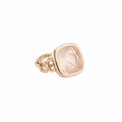 Bague Poiray Indrani en or rose et quartz rose