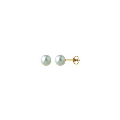 Boucles d'oreilles en or jaune et perle de culture d'eau douce