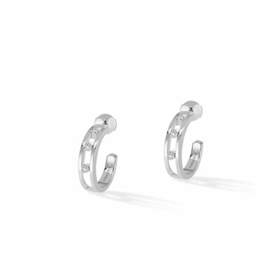 Messika Move S Creole earrings, white gold, diamonds