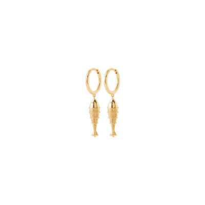 Boucles d'oreilles belOReil Poisson en plaqué or