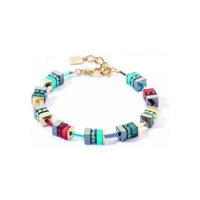 Bracelet Coeur de Lion Sparkling Classic Elements en acier doré, strass, hématite et polaris