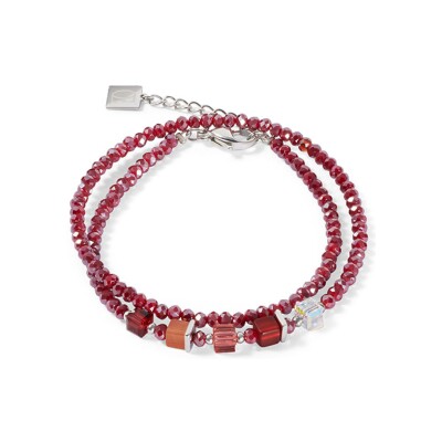 Bracelet Coeur de Lion Joyful Colours en acier, cristaux Swarovski, oeil de tigre et polaris et verre