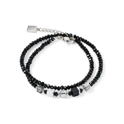 Bracelet Coeur de Lion Joyful Colours en acier, cristaux Swarovski, oeil de tigre et verre