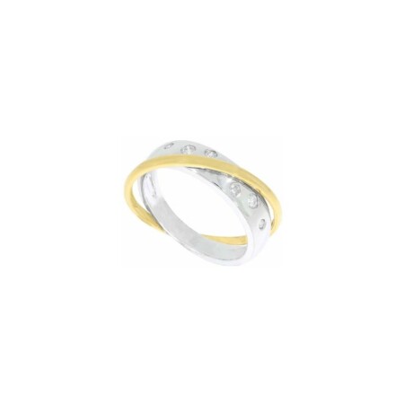 Bague U & Rails en or blanc et diamants de 0.12ct