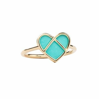 Bague Poiray L'Attrape Coeur en or jaune et turquoise