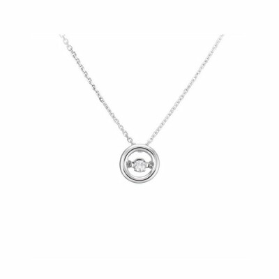 Collier Garel Only Diamond en or blanc et diamant de 0.05ct