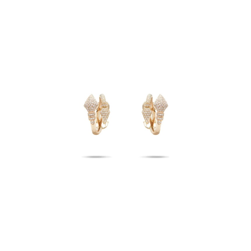 Boucles d'oreilles Fullord Masaï en or rose et diamants