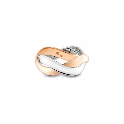 Bague Poiray Tresse en or blanc et or rose