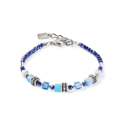 Bracelet Cœur de Lion en acier, cristaux Swarovski, œil de tigre, polaris, rondelle de strass et verre taillé