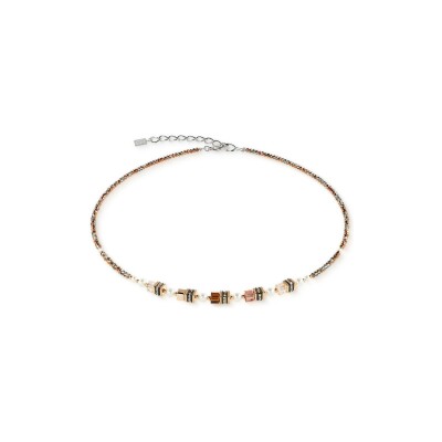 Collier Coeur de Lion Sparkling Princess en acier, métal doré rose, cristaux Swarovski, strass et verre